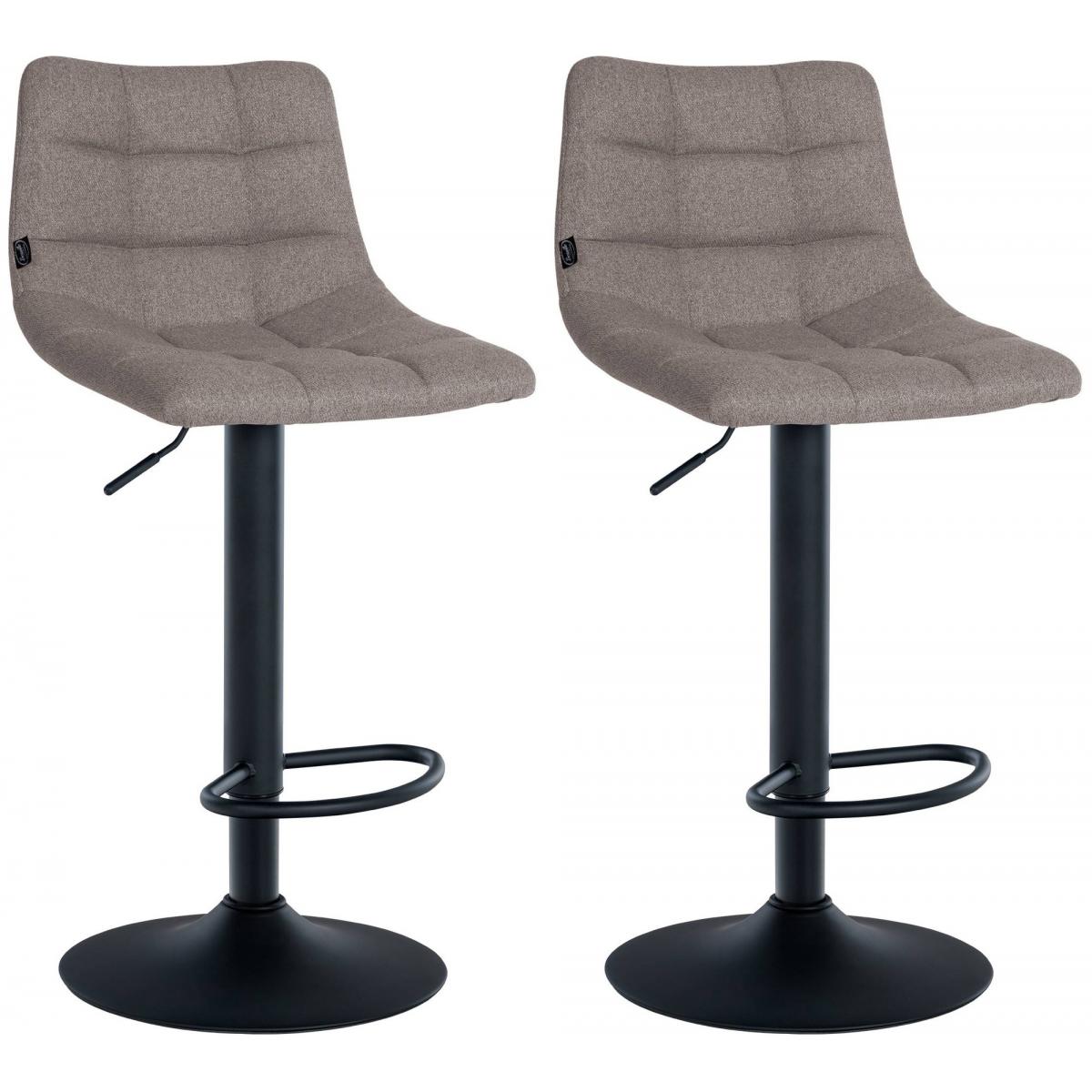 2er Set Barhocker HLO-CP266 Stoff schwarz ~ grau