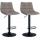 2er Set Barhocker HLO-CP266 Stoff schwarz ~ grau