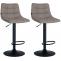 2er Set Barhocker HLO-CP266 Stoff schwarz ~ grau