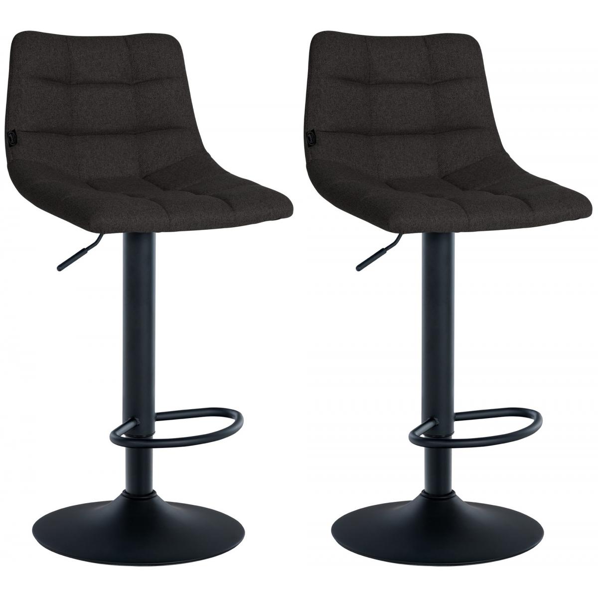 2er Set Barhocker HLO-CP266 Stoff schwarz ~ schwarz