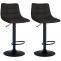 2er Set Barhocker HLO-CP266 Stoff schwarz ~ schwarz