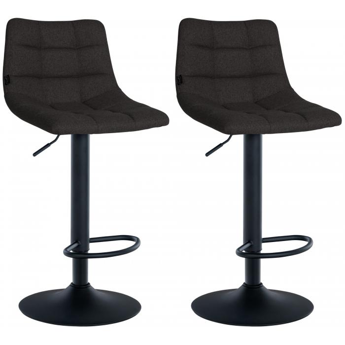 2er Set Barhocker HLO-CP266 Stoff schwarz ~ schwarz