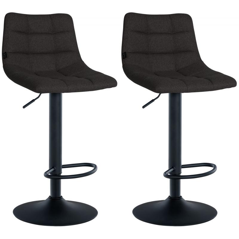 2er Set Barhocker HLO-CP266 Stoff schwarz ~ schwarz