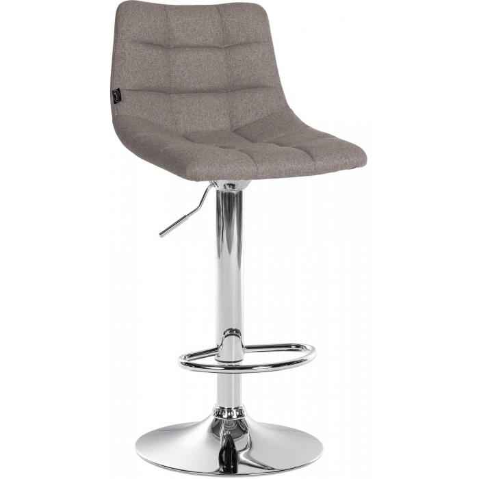 2er Set Barhocker HLO-CP266 Stoff chrom ~ grau