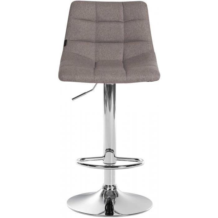 2er Set Barhocker HLO-CP266 Stoff chrom ~ grau