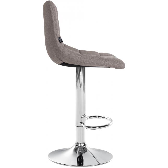 2er Set Barhocker HLO-CP266 Stoff chrom ~ grau
