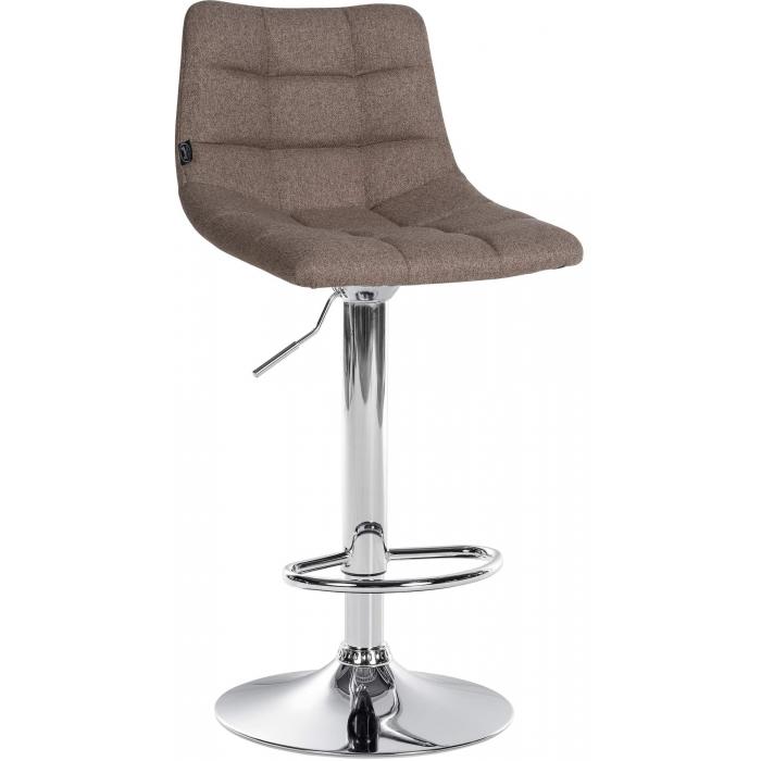 2er Set Barhocker HLO-CP266 Stoff chrom ~ taupe