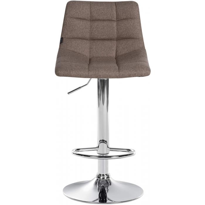 2er Set Barhocker HLO-CP266 Stoff chrom ~ taupe