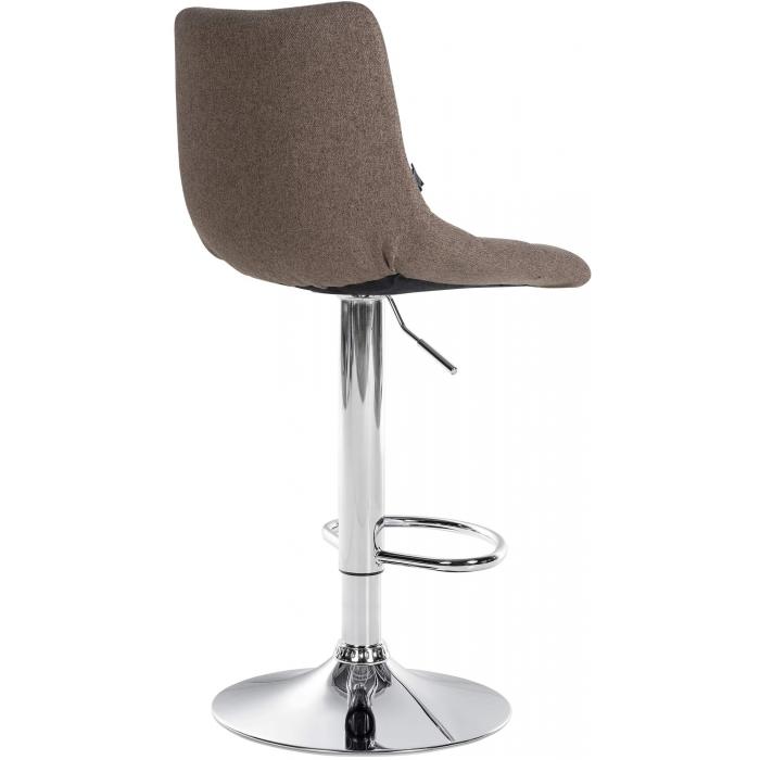 2er Set Barhocker HLO-CP266 Stoff chrom ~ taupe