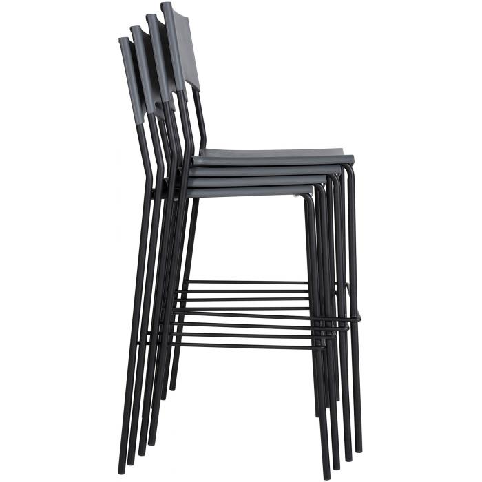 Barhocker HLO-CP65 Schwarz ~ grau