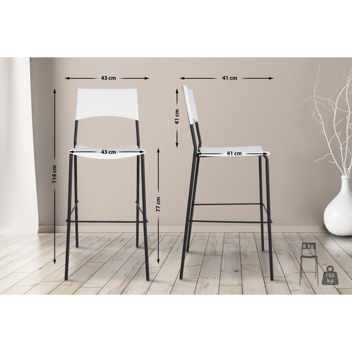Barhocker HLO-CP65 Schwarz ~ wei