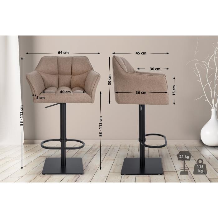 Barhocker HLO-CP1 B Filz ~ taupe