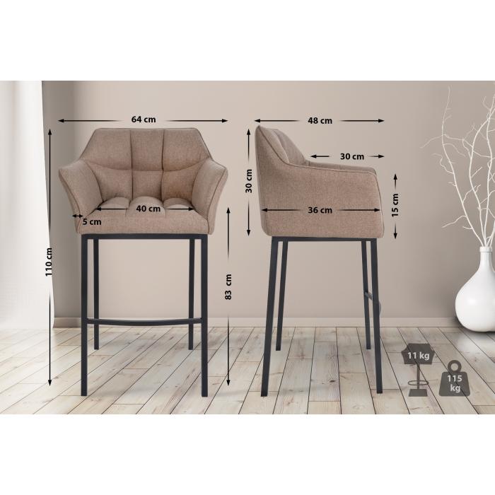 Barhocker HLO-CP1 B Filz mit 4-Fu Gestell ~ taupe