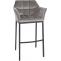 Barhocker HLO-CP1 B Samt mit 4-Fu Gestell ~ grau