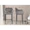 Barhocker HLO-CP1 B Samt mit 4-Fu Gestell ~ grau