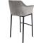 Barhocker HLO-CP1 B Samt mit 4-Fu Gestell ~ grau