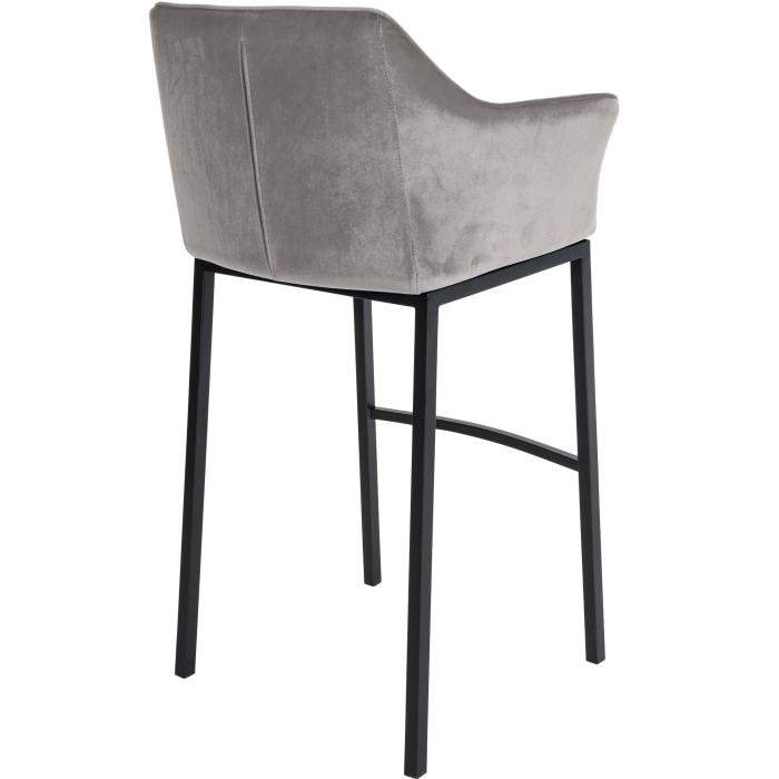 Barhocker HLO-CP1 B Samt mit 4-Fu Gestell ~ grau