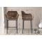 Barhocker HLO-CP1 B Samt mit 4-Fu Gestell ~ braun