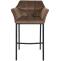 Barhocker HLO-CP1 B Samt mit 4-Fu Gestell ~ braun