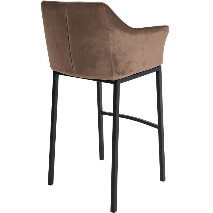 Barhocker HLO-CP1 B Samt mit 4-Fu Gestell ~ braun