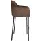 Barhocker HLO-CP1 B Samt mit 4-Fu Gestell ~ braun