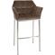 Barhocker HLO-CP1 E Samt mit 4-Fu Gestell ~ braun