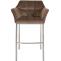 Barhocker HLO-CP1 E Samt mit 4-Fu Gestell ~ braun