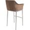 Barhocker HLO-CP1 E Samt mit 4-Fu Gestell ~ braun