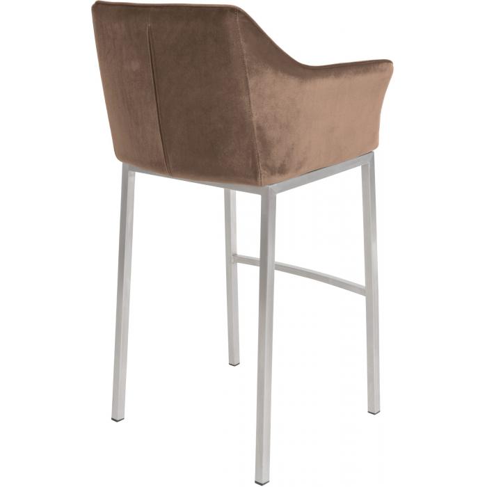 Barhocker HLO-CP1 E Samt mit 4-Fu Gestell ~ braun