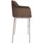 Barhocker HLO-CP1 E Samt mit 4-Fu Gestell ~ braun