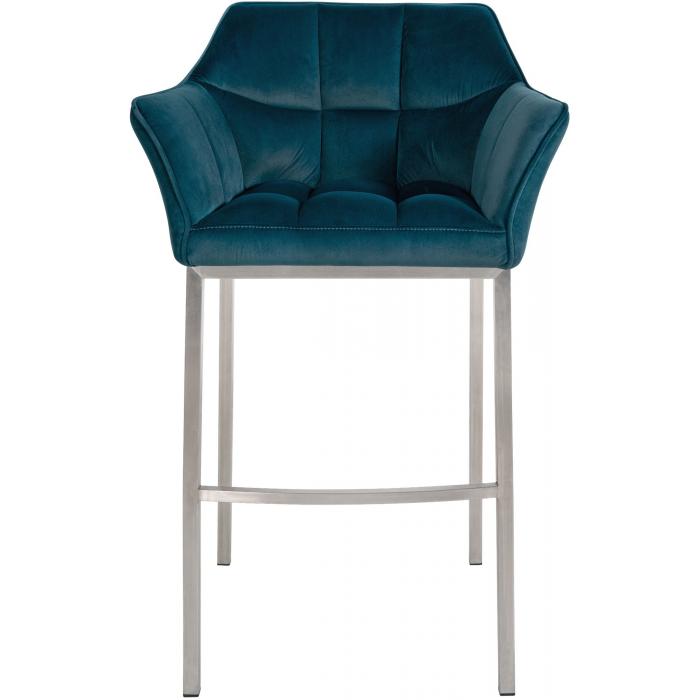 Barhocker HLO-CP1 E Samt mit 4-Fu Gestell ~ grn