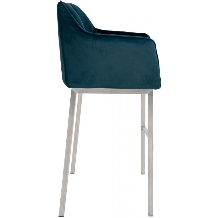 Barhocker HLO-CP1 E Samt mit 4-Fu Gestell ~ grn