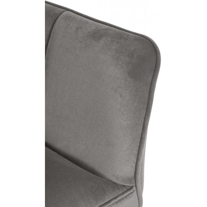 Barhocker HLO-CP1 W Samt mit 4-Fu Gestell ~ grau