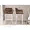 Barhocker HLO-CP1 W Samt mit 4-Fu Gestell ~ braun