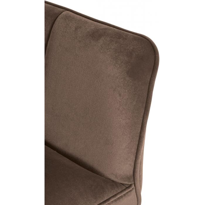 Barhocker HLO-CP1 W Samt mit 4-Fu Gestell ~ braun