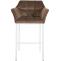 Barhocker HLO-CP1 W Samt mit 4-Fu Gestell ~ braun