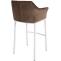 Barhocker HLO-CP1 W Samt mit 4-Fu Gestell ~ braun