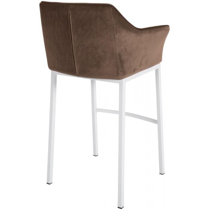 Barhocker HLO-CP1 W Samt mit 4-Fu Gestell ~ braun