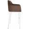 Barhocker HLO-CP1 W Samt mit 4-Fu Gestell ~ braun