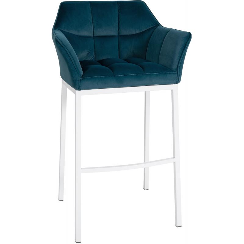 Barhocker HLO-CP1 W Samt mit 4-Fu Gestell ~ grn