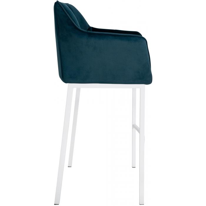 Barhocker HLO-CP1 W Samt mit 4-Fu Gestell ~ grn