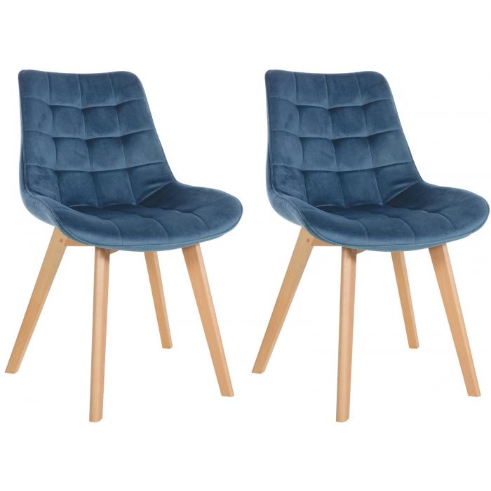 2er Set Sthle HLO-CP26 Samt ~ blau