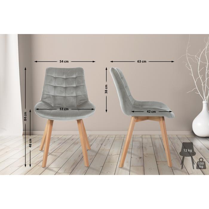 2er Set Sthle HLO-CP26 Samt ~ grau