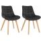 2er Set Sthle HLO-CP26 Samt ~ schwarz