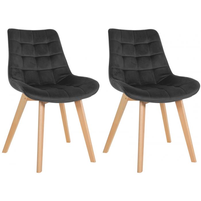 2er Set Sthle HLO-CP26 Samt ~ schwarz