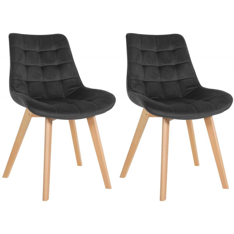 2er Set Sthle HLO-CP26 Samt ~ schwarz