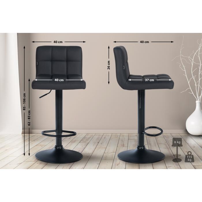 Barhocker HLO-CP258 Kunstleder schwarz ~ schwarz