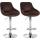 2er Set Barhocker HLO-CP268 Samt chrom ~ braun