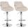 2er Set Barhocker HLO-CP268 Samt chrom ~ creme
