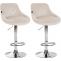 2er Set Barhocker HLO-CP268 Samt chrom ~ creme